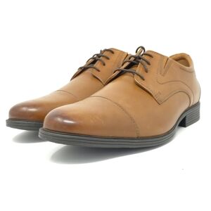 Clarks, Whiddon Cap Toe Oxford 26152913 Dark Tan Leather BLEND 13M